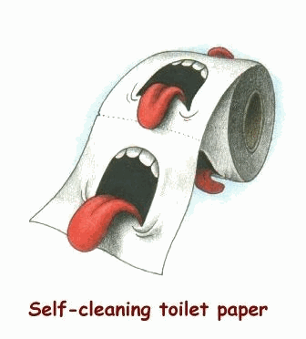 Self-cleaning toilet paper