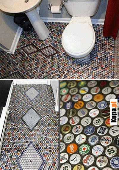 Rewelacyjna podłoga z kapsli w kiblu